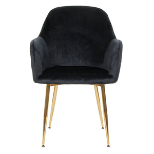 2er-Set Stühle Retro Design Samt goldene Beine schwarz