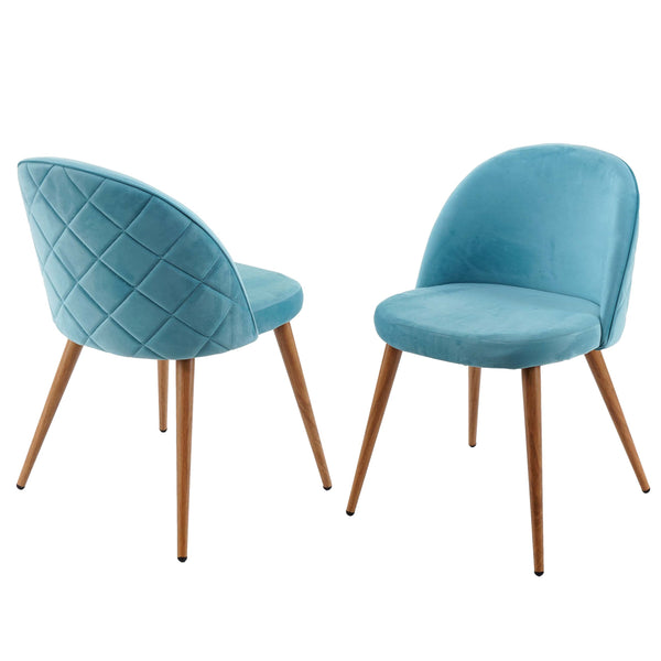 2er-Set Esszimmerstühle Retro 50er Jahre Samt türkis