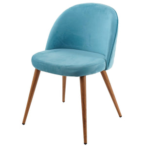 2er-Set Esszimmerstühle Retro 50er Jahre Samt türkis