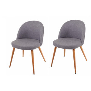 2er-Set Esszimmerstühle Retro 50er Jahre Stoff dunkelgrau