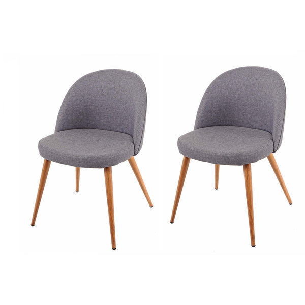 2er-Set Esszimmerstühle Retro 50er Jahre Stoff dunkelgrau