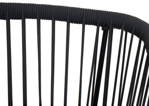 2er-Set Outdoor Rope-Barhocker Metall Kissen hellgrau anthrazit