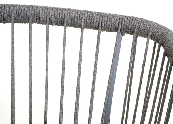 2er-Set Outdoor Rope-Barhocker Metall Holzoptik hellgrau taupe