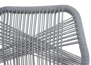2er-Set Outdoor Rope-Barhocker Metall Holz-Optik hellgrau taupe