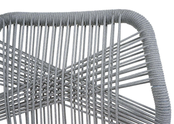 2er-Set Outdoor Rope-Barhocker Metall Holz-Optik hellgrau taupe