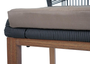 2er-Set Outdoor Rope-Barhocker Seilgeflecht Kissen taupe anthrazit