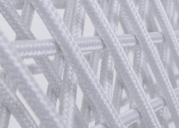 2er-Set Rope-Barhocker Outdoor mit Sitzpolster Seilgeflecht hellgrau