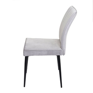 2er-Set Stühle Samt Metall für Esszimmer & Küche hellgrau