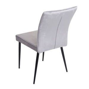 2er-Set Stühle Samt Metall für Esszimmer & Küche hellgrau