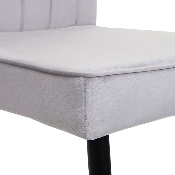 2er-Set Stühle Samt Metall für Esszimmer & Küche hellgrau
