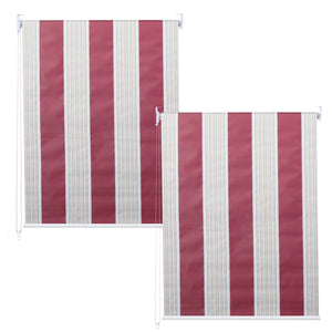 2er-Set Fensterrollo Seitenzugrollo blickdicht 100x160cm rot/weiss/beige