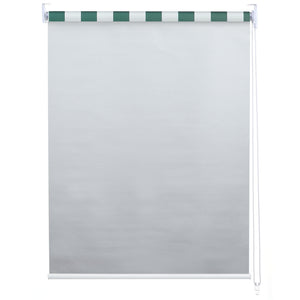 2er-Set Fensterrollo Seitenzugrollo blickdicht 120x230cm grün/weiss
