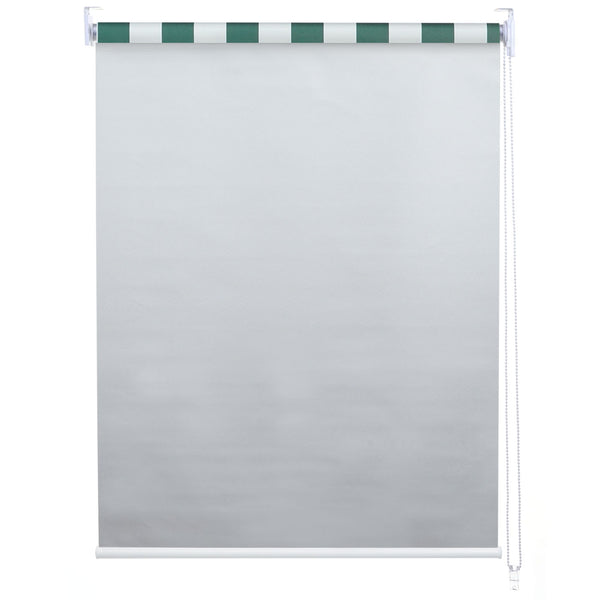 2er-Set Fensterrollo Seitenzugrollo blickdicht 120x230cm grün/weiss
