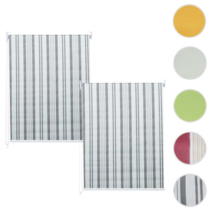 2er-Set Seitenzugrollo blickdicht Sonnenschutz 100x160cm grau/weiss