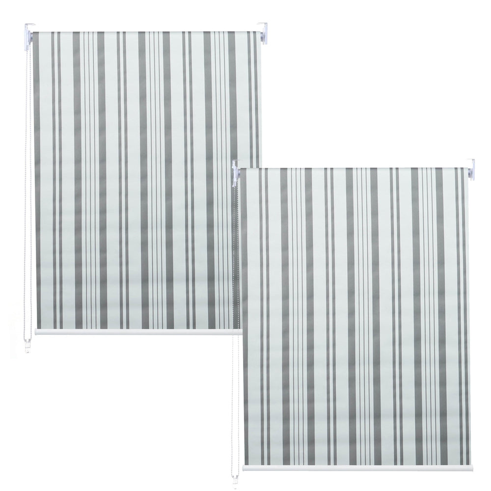 2er-Set Seitenzugrollo blickdicht Sonnenschutz 100x160cm grau/weiss
