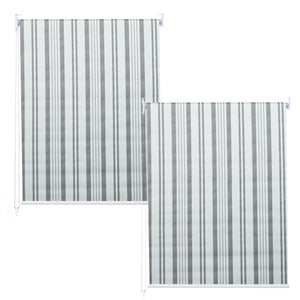 2er-Set Seitenzugrollo blickdicht Sonnenschutz 100x160cm grau/weiss