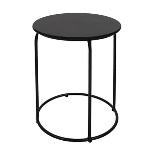 2er-Set Sitzhocker & Beistelltisch Kunstleder schwarz