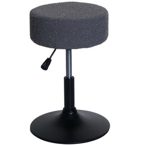 2er-Set Sitzhocker Bouclé höhenverstellbar drehbar dunkelgrau