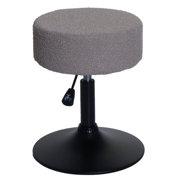 2er-Set Sitzhocker höhenverstellbar drehbar Bouclé Ø37cm taupe
