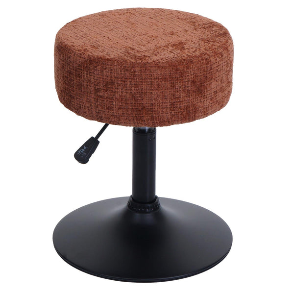 2er-Set Sitzhocker höhenverstellbar drehbar Chenille 37cm terrakotta