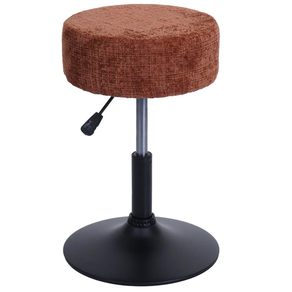 2er-Set Sitzhocker höhenverstellbar drehbar Chenille 37cm terrakotta