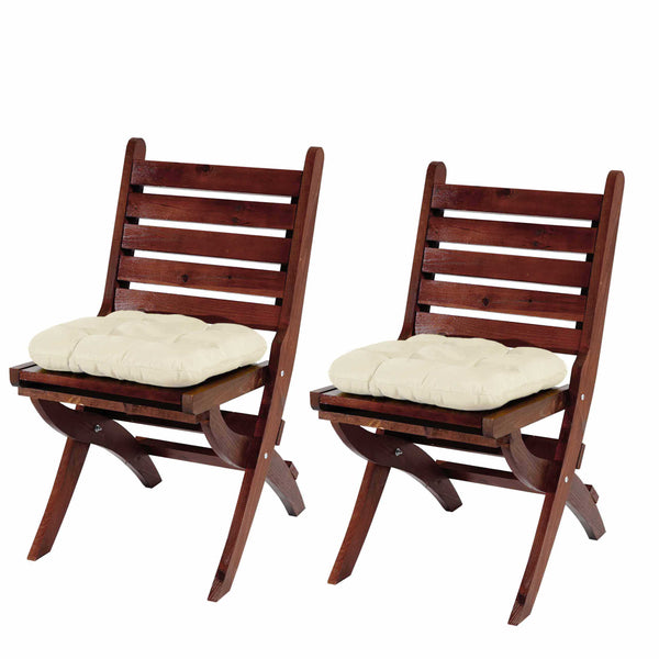 2er-Set Sitzkissen Stuhlkissen 41x38x8cm creme