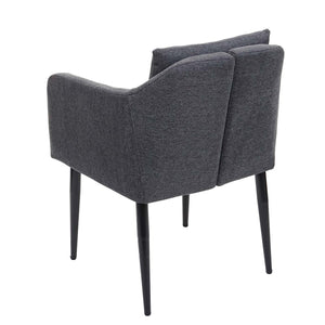 2er-Set Esszimmerstühle aus Stoff/Textil mit Lehne dunkelgrau