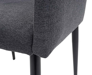 2er-Set Esszimmerstühle aus Stoff/Textil mit Lehne dunkelgrau