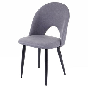 2er-Set Esszimmerstühle Stoff für Küche & Esszimmer dunkelgrau