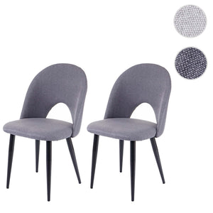 2er-Set Esszimmerstühle Stoff für Küche & Esszimmer dunkelgrau