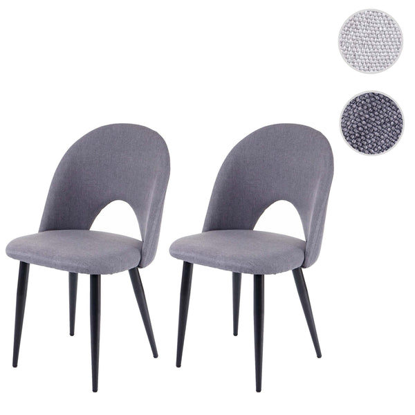 2er-Set Esszimmerstühle Stoff für Küche & Esszimmer dunkelgrau