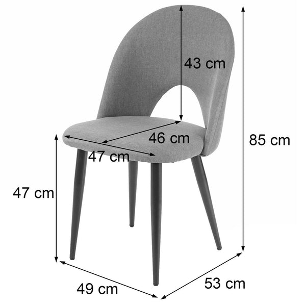 2er-Set Esszimmerstühle Stoff für Küche & Esszimmer dunkelgrau