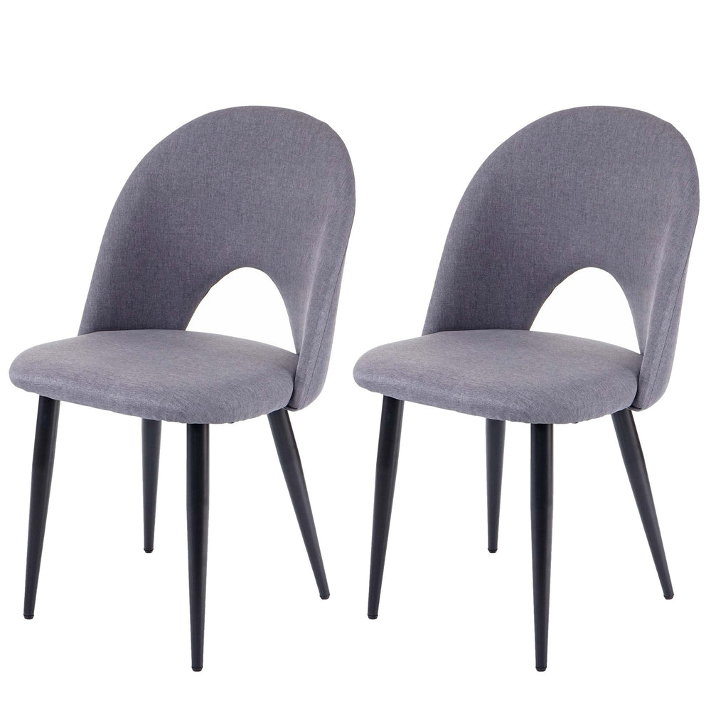 2er-Set Esszimmerstühle Stoff für Küche & Esszimmer dunkelgrau