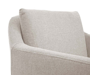 2er-Set Esszimmerstühle Stoff mit Lehne creme-beige