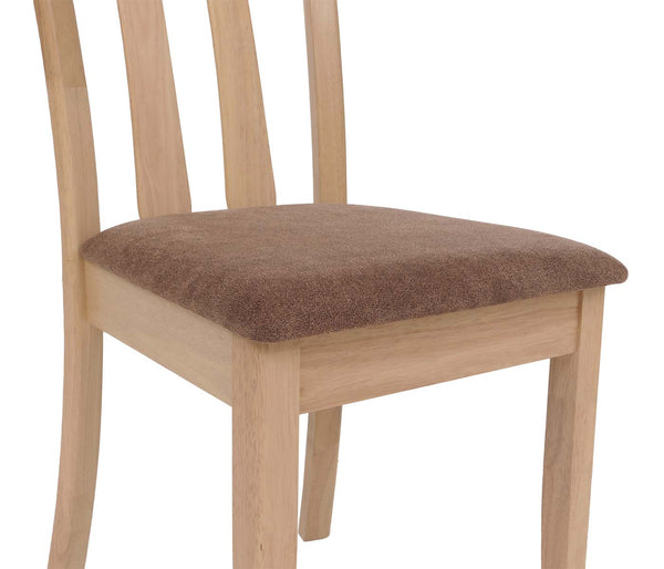 2er-Set Esszimmerstühle Stoff Massivholz natur Gestell braun