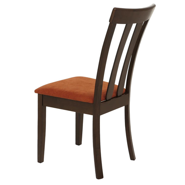 2er-Set Esszimmerstühle Stoff Massivholz dunkles Gestell orange