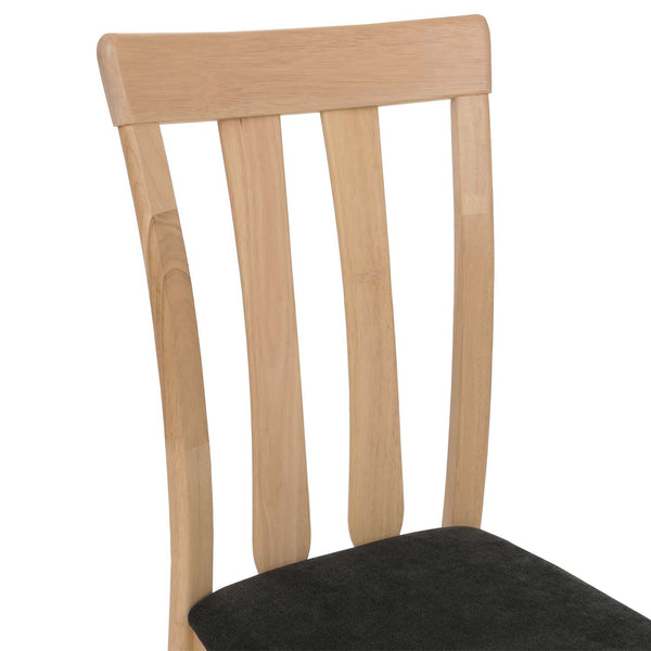 2er-Set Esszimmerstühle Stoff Massivholz natur Gestell schwarz