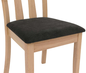 2er-Set Esszimmerstühle Stoff Massivholz natur Gestell schwarz