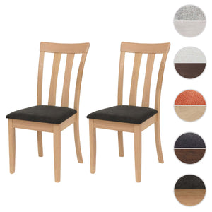 2er-Set Esszimmerstühle Stoff Massivholz natur Gestell schwarz