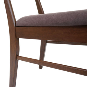 2er-Set Esszimmerstühle Stoff Massivholz dunkles Gestell taupe