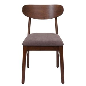 2er-Set Esszimmerstühle Stoff Massivholz dunkles Gestell taupe