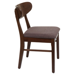 2er-Set Esszimmerstühle Stoff Massivholz dunkles Gestell taupe