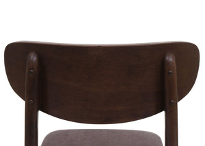 2er-Set Esszimmerstühle Stoff Massivholz dunkles Gestell taupe