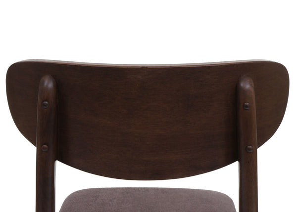 2er-Set Esszimmerstühle Stoff Massivholz dunkles Gestell taupe