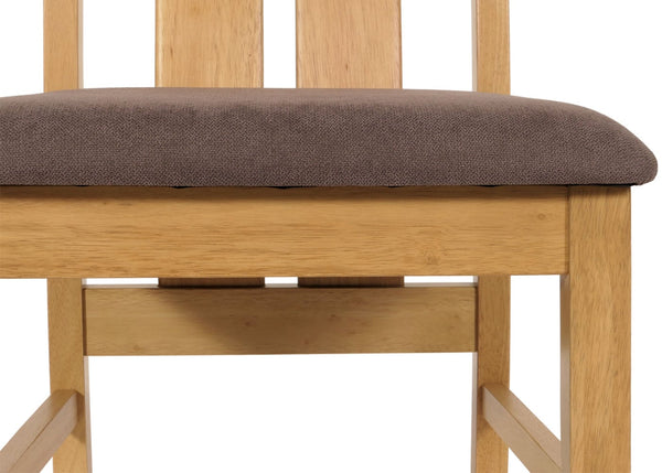 2er-Set Esszimmerstühle Stoff Massivholz helles Gestell taupe