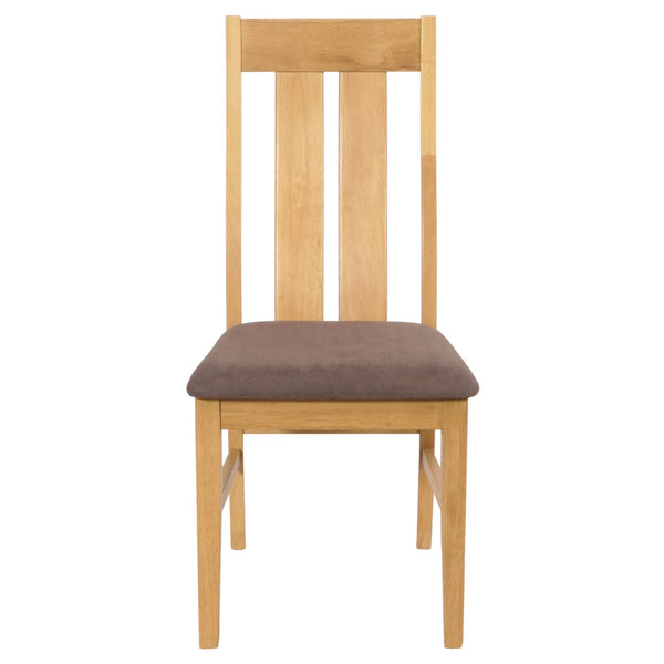 2er-Set Esszimmerstühle Stoff Massivholz helles Gestell taupe