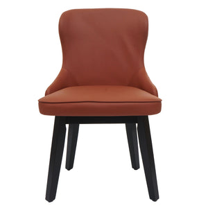2er-Set Esszimmerstühle Stoff Massivholz terracotta-braun