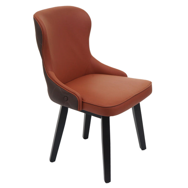 2er-Set Esszimmerstühle Stoff Massivholz terracotta-braun
