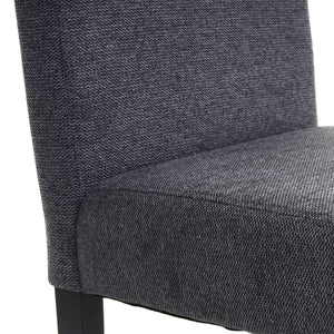 2er-Set Esszimmerstühle Textil mit dunklen Beinen anthrazitgrau