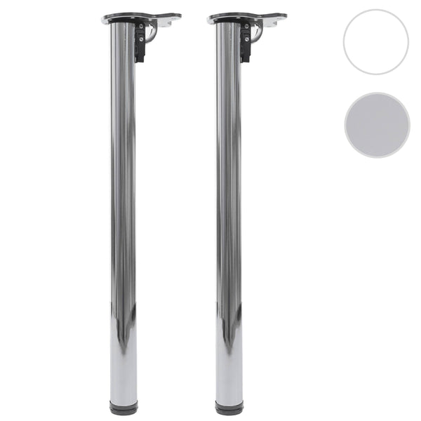 2er-Set klappbare Tischbeine Edelstahl-Optik für Schreibtisch 72cm